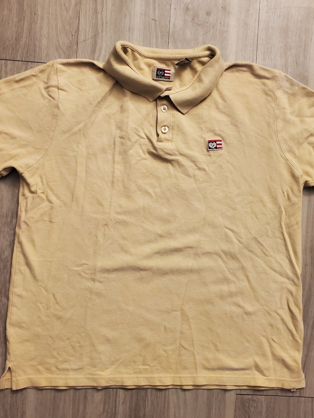 Vintage Phat Farm Polo Men’s XL Tan Beige Y2K 100% Cotton